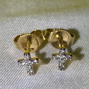 Kendra Scott 14k Diamond Small Cross Earrings